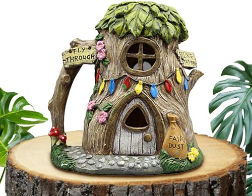 Casa delle fate all'aperto con luce solare – Fairy Talent energia solare – ornamento decorativo creativo all'aperto – Mini statua da giardino per fiabe, accessorio per Vialet