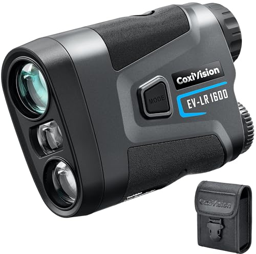CoxiVision Hunting Rangefinder with Rechargeable Battery, 1600Y Golf Range Finder 6X Magnification,Ultra-Clear View, Slope Compensation, Distance/Angle/Speed/Scan Mode Water-Resistant with Case