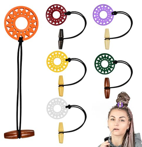 Elyyapt 6 PCS Elastic Dreadlock Hair Tie Stylish Elastic Hair Ropes for Men and Women, Ponytail Holders Lock Hairbands Dreadlock Accessories for Long Dreads Braids Thick Curly Hairs