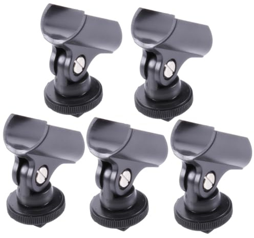 PartyKindom 5 Stück Teiliges Mikrofonclip aus Flexiblem Kunststoff mit Hot Shoe Adapter Verstellbarer Mikrofonhalter für DSLR Kamera Stabiler Mikrofonhalter für Interview und Aufnahme