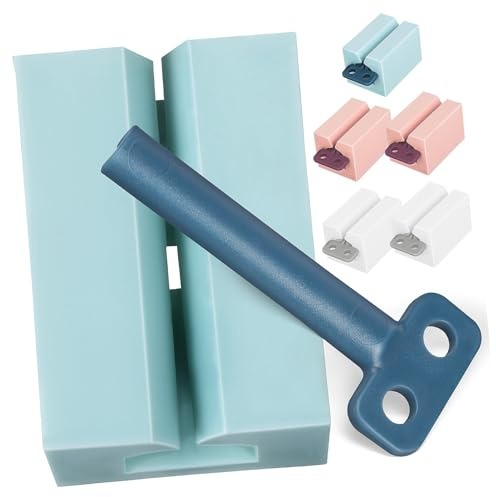 TIDTALEO 6 Pcs Toothpaste Dispensers Rolling Tube Squeezer Set in Pink, White, and Light Blue for Bathroom Use, Space-Saving Toothpaste Holder Stand Suitable for Boys and Girls and Family