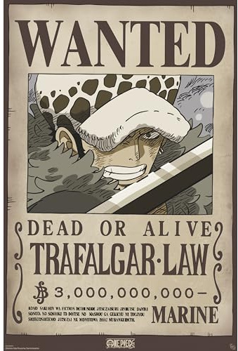 GB Eye Poster One Piece Chibi Wanted Trafalgar Law Wano – Offizielles Produkt – Format 52 x 38 cm – hochwertiges laminiertes Papier – Prime Pirat Poster