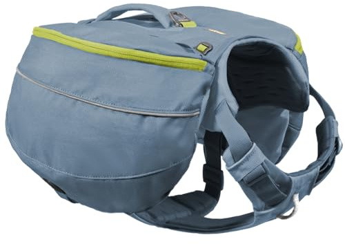 Ruffwear, Palisades Dog Backpack, Multi-Day Pack with Removable Saddlebags & 2x1L Hydration Bladders, Cross-Load Compression, Breathable Adjustable Harness, Reflective Trim, Glacier Lake, X-Small