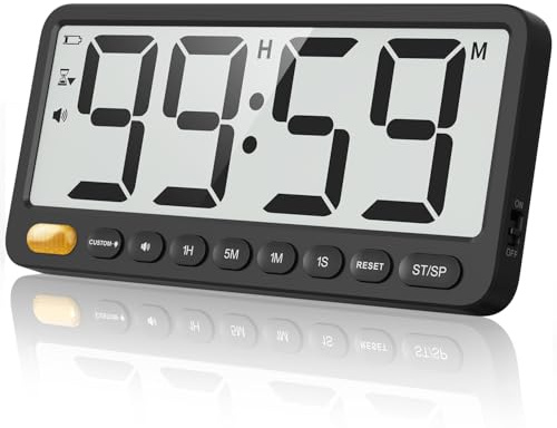 VOCOO kökstimer, 7,6 tum LCD, magnet, 99 h nedräkning, 4 volymer | Batteri Count-Up stoppur, tidsspårning för kök, fitness, skola skola skola start