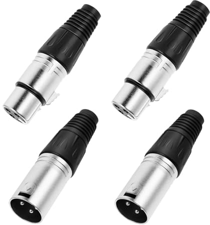 NUOBESTY Set 20 Pezzi Connettori Xlr Maschio e Femmina 3 Poli in Lega di Zinco Nero Design Compatto Alta Conducibilità per Collegamento Audio Microfono