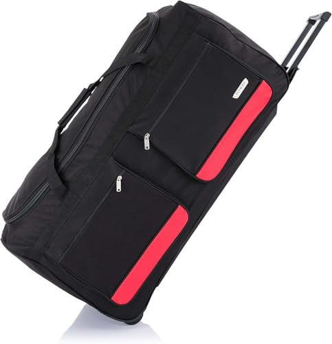 Flymax 28 Medium Suitcase Lightweight Wheeled Duffle Bag Holdall Check in Luggage Travel Bag 2.55kg 89L Blue