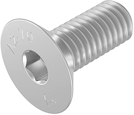 SECCARO Senkschraube M5 x 12 mm, Edelstahl V2A VA A2, DIN 7991 / ISO 10642, Innensechskant, 20 Stück