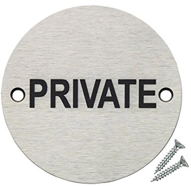 Private Türschild – 76 mm Disc – Satin Edelstahl Hinweisschild – Befestigungsmaterial Enthalten – Umsatzsteuer registriertes
