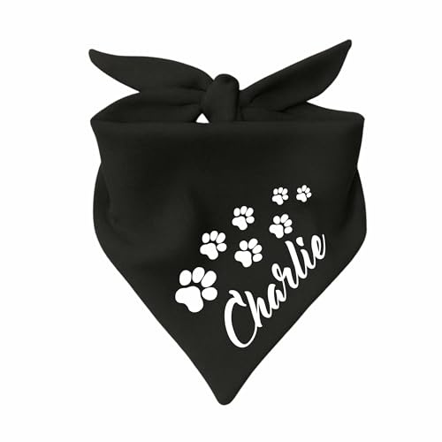 Hunde Dreiecks Halstuch (Fb: schwarz) (Gr. 2 (68 cm)) Name des Hundes