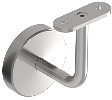 Sellon24® Soporte para Pasamanos de Acero Inoxidable, Plano para Tubos, Madera, Escaleras, Tubo Redondo, Soporte de Pared, Roseta