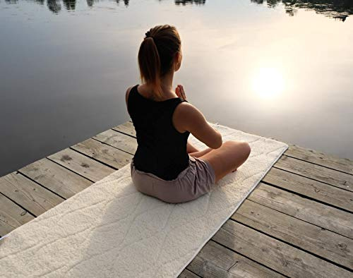 Wohnen & Accessoires Yogamatte, ÖKO Yoga Matte, Bio Gymnastikmatte aus kbT Schurwolle und KBA Baumwolle rutschfest