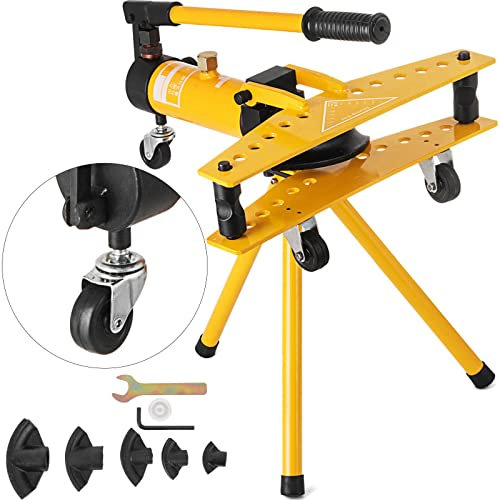 Mophorn Manual Hydraulic Pipe Bender Tube Rod Bender Dies 0.5 Up to 1.3'' Dies 10 Tons Tube Bender, Bending Machine