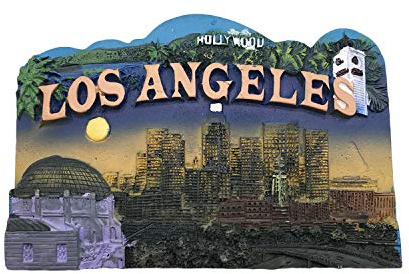 3D Los Angeles USA Kühlschrankmagnet Tourist Travel Souvenirs Handgemachte Harz Handwerk Magnetische Aufkleber Home Küche Dekoration Kühlschrankmagnet Sammlung Geschenk