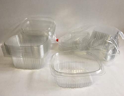 Nicoletti 50 VASCHETTE PER ALIMENTI CONTENITORI CON COPERCHIO ERMETICO IN PET IDEALI PER CIBO FRESCO, RISTORAZIONE, PAUSA PRANZO, CONSERVAZIONE FREEZER CONGELAMENTO (250 cc (13x11x3))