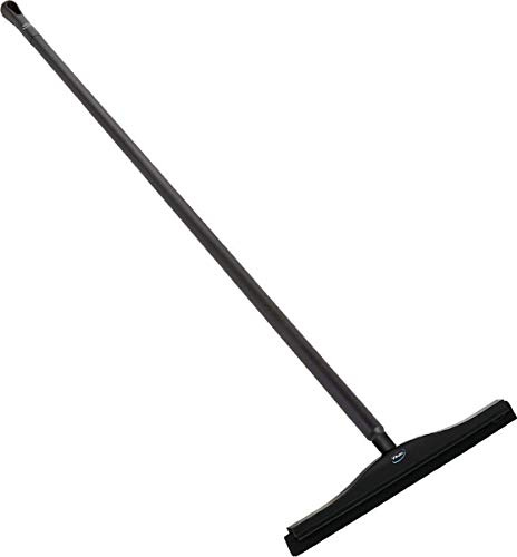 Vikan Klassischer Bodenabzieher Schwarz - 130cm Stiel mit 40cm Austauschbarem Gummikassette für Große Badezimmer