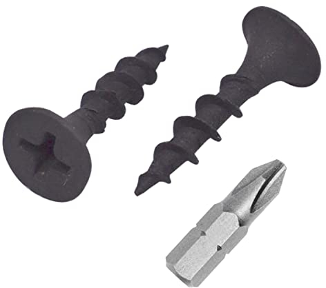 (Lot de 700 vis) Vis en acier au carbone phosphaté noir pour cloison sèche 3,5 x 19 mm, vis à bois, tête bombée cruciforme, fixations pour panneaux d'aggloméré (700, 3,5 x 19 mm)
