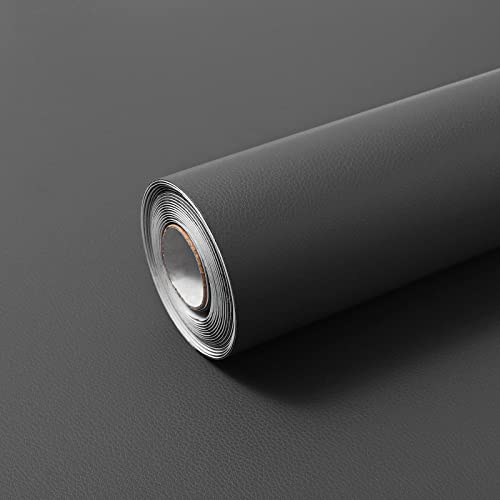Hode Kunstleder Selbstklebend Grau 44x300cm Leder Reparatur Patch PU Lederoptik Folie Möbelfolie für Sofa Autositze Jacken Möbel Lederreparatur Renovierung