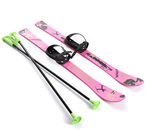 Kinderski Babyski Ski Lernski mit Stöcken 90cm Rosa für Kinder
