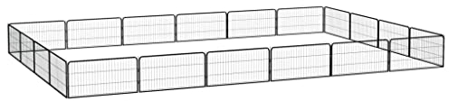 vidaXL Hunde Laufstall 20-TLG. 100x50cm Stahl Pulverbeschichtet Welpenauslauf