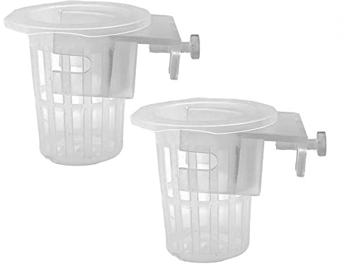 DONGKER 2pcs Hanging Aquatic Plant Holder,Aquarium Planter Cups with Hole for Aquariums Emersed Plants Decorations (round)