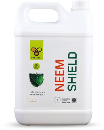smileybee Neemöl für Pflanzen - 5L zum Verdünnen in Wasser - Natürliches Insektenschutzmittel gegen Insekten (Buchsbaumzünsler, Pilzmücken, Wanzen, Thripse, Mücken) - 100% Bio, Verstärkte Formel