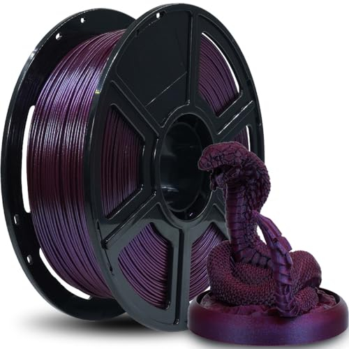 FLASHFORGE 3D Drucker Filament Chameleon PLA Farbwechsel-Filament 1.75mm, wechselt die Farbe mit Licht und Winkeln, 1KG Spule (2.2lbs), Maßgenauigkeit +/- 0.02mm (Marsala)