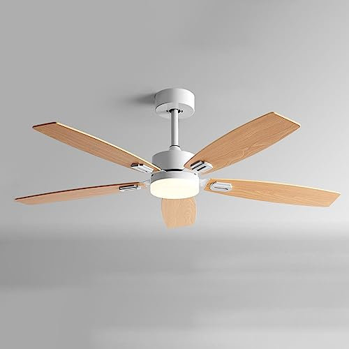 Moddeny Petit Ventilateur de Plafond à fréquence Variable avec lumière Ventilateur de Plafond de Chambre à Coucher en Bois de 42 Pouces Ventilateur de Plafond Vintage avec lumières et télécommande