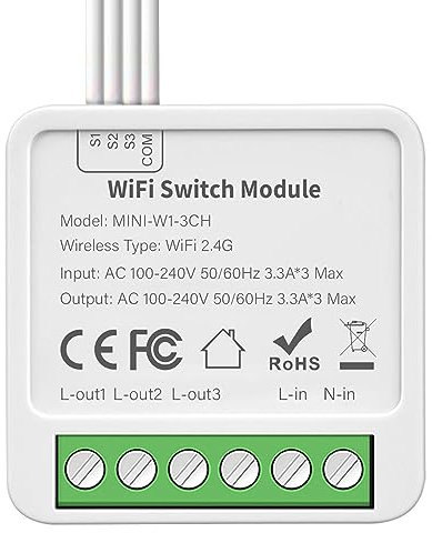 para Tuya Home Smart Switch, interruptor inteligente WiFi, interruptor de módulo de automatización del hogar de control bidireccional, módulo de interruptor inteligente