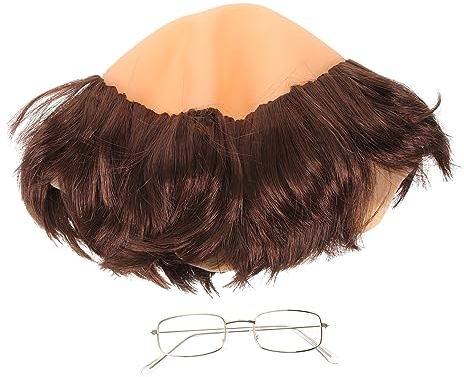 Mönchsperücke Für Cosplay Halloween-mönchskopfbedeckung Lustige Perücke Für Männer Glatzenperücke Mit Brille Als Requisite Mönchshaarperücke Für Erwachsene