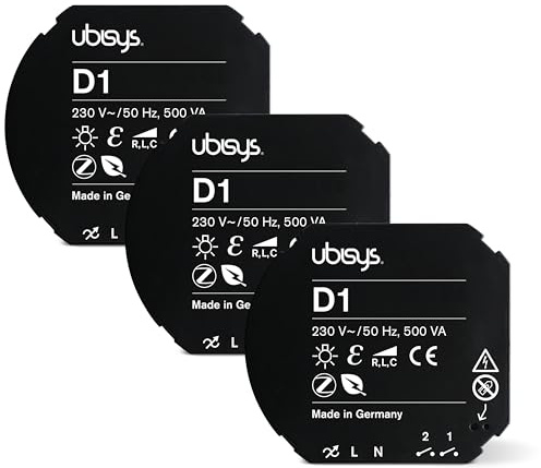 Erweiterungs-Set Dimmer 3 | 3x ubisys Zigbee Dimmer D1: Zigbee Funk-Dimmaktor zum Nachrüsten | Bis zu 500VA | Für eine intelligente Beleuchtung in Ihrem Smart Home. Sie sparen 71,-€.