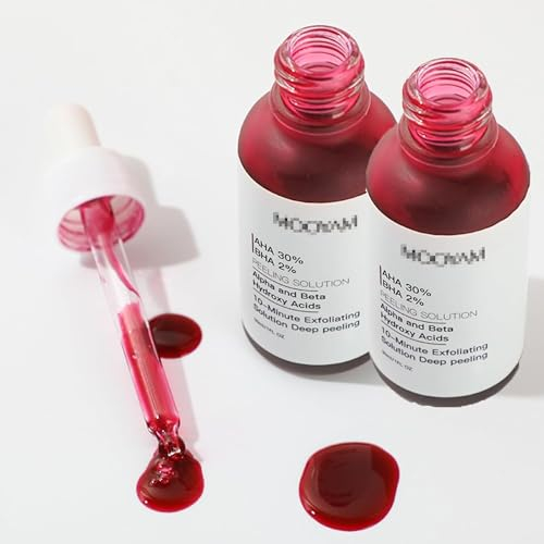Peeling Solution AHA 30% + BHA 2% Exfoliating Facial Serum Chemisches Peeling für das Gesicht Bekämpft Unreinheiten Reduziert Porenverstopfung und feine Linien, 1.0Fl Oz/30ml