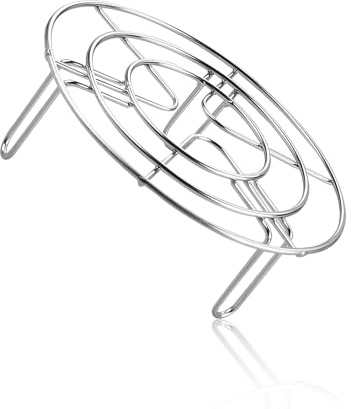 Rumyve Stainless Steel Round Steam Rack,Round Air Fryer Rack,Cooking Rack Round Kitchen Steel Single Deck Grill for Microwave Baking,Steamer(19cm)