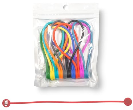 TOX Magnetiska Kabelbindare MAG Clip, elastiskt silikon med två magneter, enkel organisering och fästning av kablar och föremål, användbart i hela huset, 10 stycken i påse, 099600070