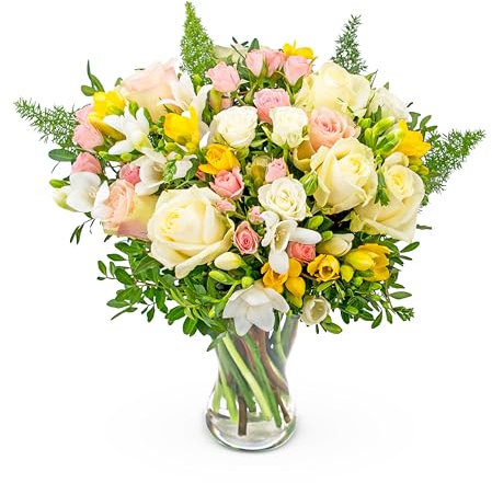 Hand-Crafted Rose and Freesia Bouquet: Delivered for Birthdays & All Occasions! - Standard