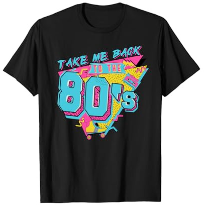 Tiorhooe T-shirt rétro années 80 pour homme - T-shirt de fête Back to the 80's - T-shirt I Love 80s, Noir (noir 1)., XXL