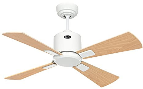 CasaFan Deckenventilator 943021W ECO Neo III, 92 cm, mit WLAN-Motor, Weiß / wendbare Flügel aus Ahorn und Buche