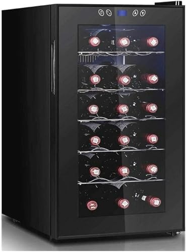 QPZMALSKY Vino Rosso Termoelettrico E Dispositivo di Raffreddamento Bianco per 18 Bottiglie, Frigorifero Indipendente con Schermo LCD, Controlli Tattili Digitali, Termostato Operativo Silenzioso