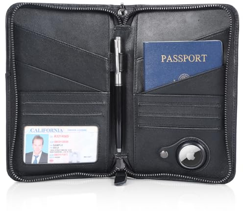 Polare Reisepasshülle aus Vollnarbenleder, für Damen und Herren, RFID-blockierend, für 6 Reisepässe