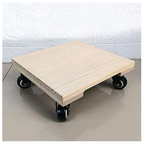 Agashi Legno Pipot Caddy, Indoor Carrello Fioriera All'Aperto Rotoli Vassoioer con Ruote, Vassoiole Fiore Vaso, Pallet Fioriera per Giardino Di Casa/Square/26Cm