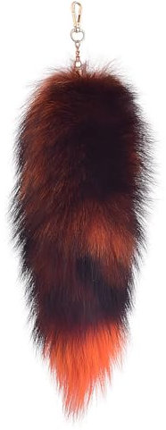 Nocyclonic Fox tail Fuchsschwanz Anh채nger Echtfell Sonnenfuchs Fuchschwanz Antenne Schl체sselanh채nger Tasche Zus채tze Tasche Anh채nger Auto Dekoration Weich Flaumig etwa 40cm (3)