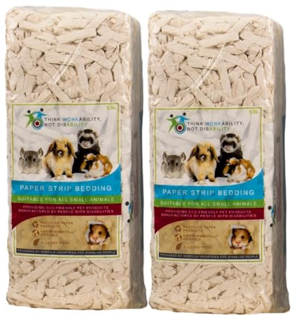 Norfolk Industries Paper Strip Bedding 2 x 900g (5.8ltr) Bale | Safe, Small Animal Bedding, Dust-Free, Rabbits, Guinea Pigs, Hamsters, Gerbils, Mice, Rats, Chinchillas, Degus