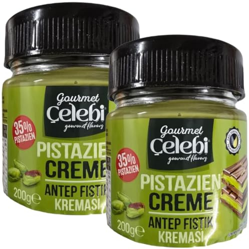 2 unidades de crema de pistacho turco Pufai Celebi Anthap con 35% de pistacho, sin aceite de palma, 200 gramos