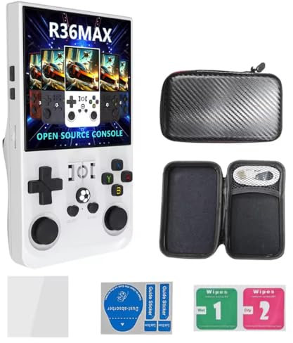 RCXTechPro R36MAX - 𝐑𝟑𝟔𝐒 𝙉𝙚𝙬 𝙐𝙥𝙜𝙧𝙖𝙙𝙚 Handheld Retro Gaming Console, Pre-Installed 18,000+Games & 64G TF Card & 30+ Emulator 4.0-inch IPS Screen Linux Arcade Video Player