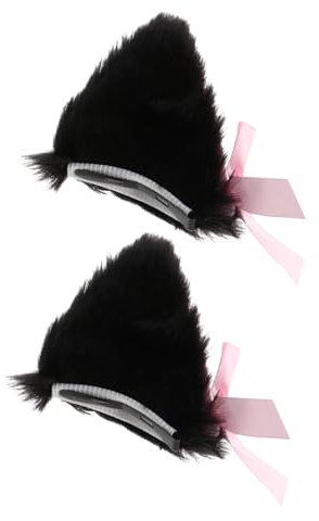 Ipetboom Katze Ohr Haarspangen Satz Aus Leichtem Kunststoff Mit Glocke Und Schleife Cosplay Haarschmuck Für Karneval Halloween Und Kostümparty