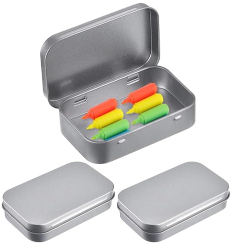 EVTHUR 3 Stück Metall-Aufbewahrungsboxen Kleinen Blechdosen 9,5x8,5x2,2cm Metalldosen mit Deckel - Mini Dosen mit Deckel für Süßigkeiten, Schmuck & Kleinteile