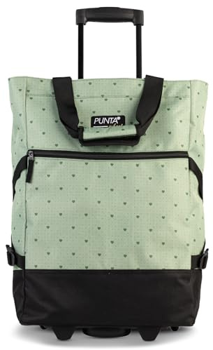 Punta® Einkaufstrolley Khaki (33 L) - Stabiler Einkaufswagen für müheloses Einkaufen mit leise laufenden Skater-Rollen - Perfekt als Shopper und Weekender - Einkaufstrolley klappbar