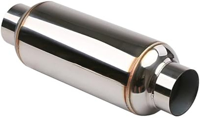 Tubo Escape Coche Coche Silenciador Escape Universal 2,5/3 Con Resonador Acero Inoxidable Y Longitud 12(3 inch Outlet)
