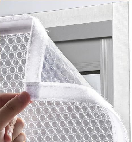 DJCYGG Kit di Pellicola Isolante per Finestre,Pellicola di Sopravvento Termica,Tenda Traslucido Impermeabile Contro Freddo Antipolvere,con Nastro Adesivo,Personalizzabile (125cm x 155cm)