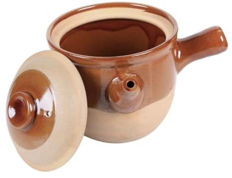 Toyvian Olla de Barro para Guisos y Medicina Tradicional Cazuela de Resistente Altas Temperaturas Utensilio de Cocina Esencial para Sopas y Estofados con Mango Antideslizante y Diseño sin