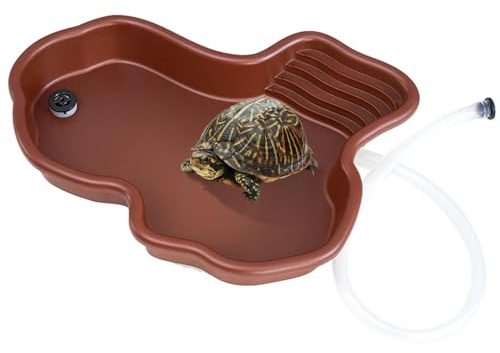 Genérico Cuenco de Agua - para Tortugas de 5 cm, Impermeable para Reptiles, comeero para Reptiles con rampa y Soporte | Cómoda Piscina de baño para Tortugas, Dragones barbudos y Geckos G